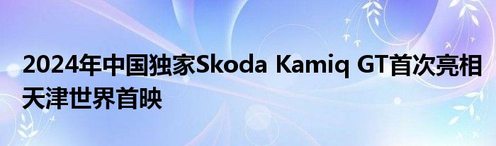 2024年中国独家Skoda Kamiq GT首次亮相天津世界首映