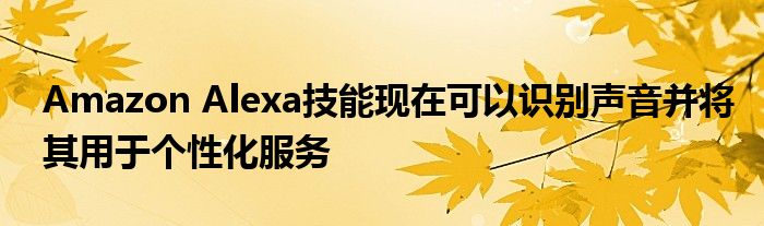 Amazon Alexa技能现在可以识别声音并将其用于个性化服务