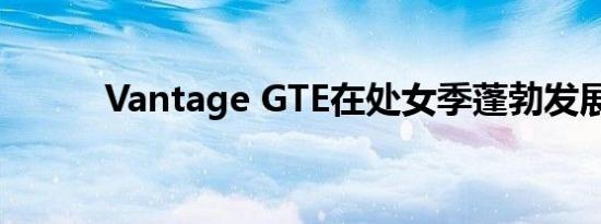 Vantage GTE在处女季蓬勃发展