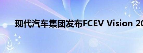 现代汽车集团发布FCEV Vision 2030