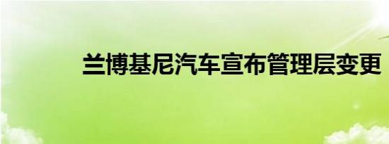 兰博基尼汽车宣布管理层变更