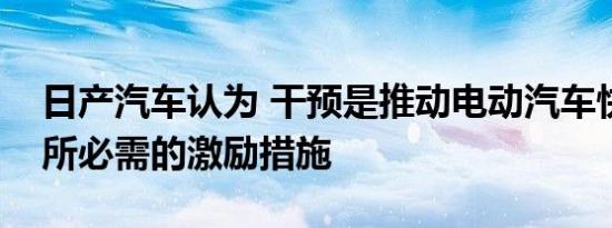 日产汽车认为 干预是推动电动汽车快速普及所必需的激励措施