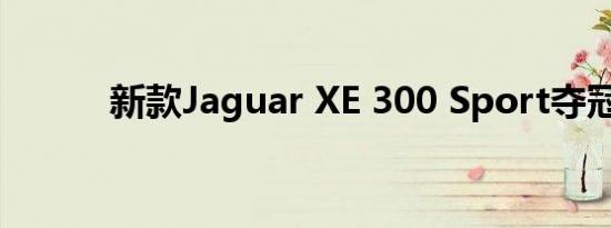 新款Jaguar XE 300 Sport夺冠