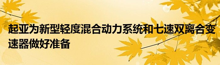 起亚为新型轻度混合动力系统和七速双离合变速器做好准备