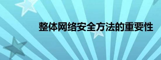 整体网络安全方法的重要性