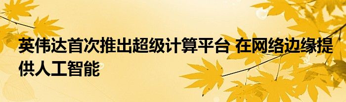 英伟达首次推出超级计算平台 在网络边缘提供人工智能