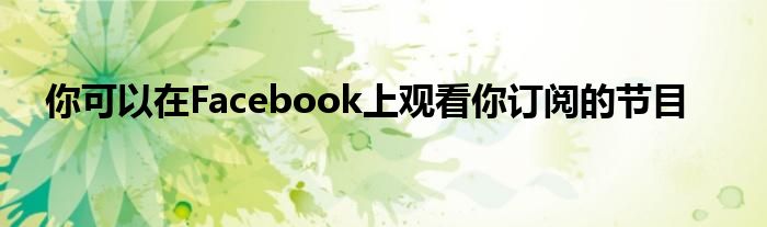 你可以在Facebook上观看你订阅的节目