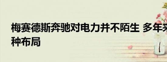 梅赛德斯奔驰对电力并不陌生 多年来尝试各种布局