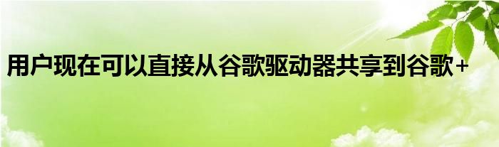 用户现在可以直接从谷歌驱动器共享到谷歌+