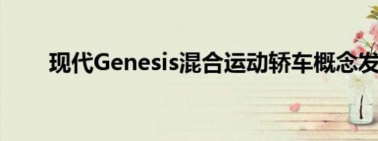 现代Genesis混合运动轿车概念发布