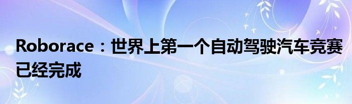Roborace：世界上第一个自动驾驶汽车竞赛已经完成