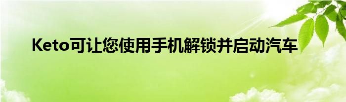 Keto可让您使用手机解锁并启动汽车