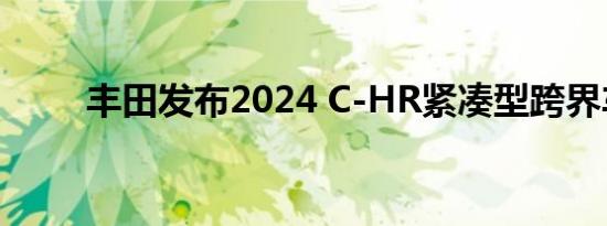 丰田发布2024 C-HR紧凑型跨界车