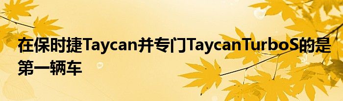 在保时捷Taycan并专门TaycanTurboS的是第一辆车