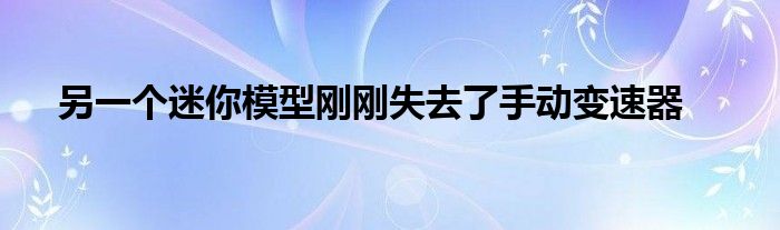 另一个迷你模型刚刚失去了手动变速器