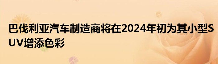 巴伐利亚汽车制造商将在2024年初为其小型SUV增添色彩