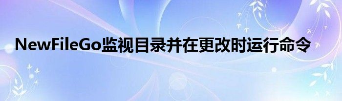 NewFileGo监视目录并在更改时运行命令