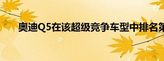 奥迪Q5在该超级竞争车型中排名第二