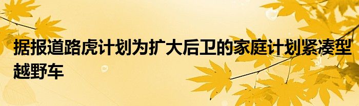 据报道路虎计划为扩大后卫的家庭计划紧凑型越野车