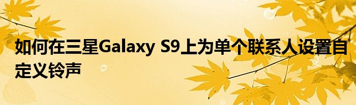 如何在三星Galaxy S9上为单个联系人设置自定义铃声