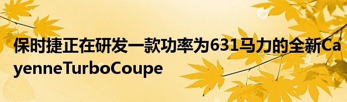 保时捷正在研发一款功率为631马力的全新CayenneTurboCoupe