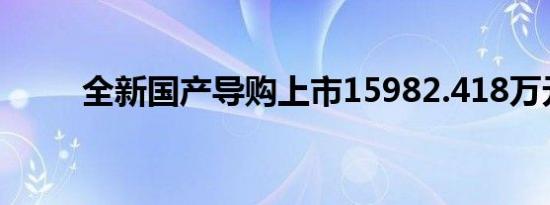 全新国产导购上市15982.418万元