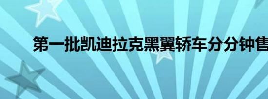 第一批凯迪拉克黑翼轿车分分钟售罄