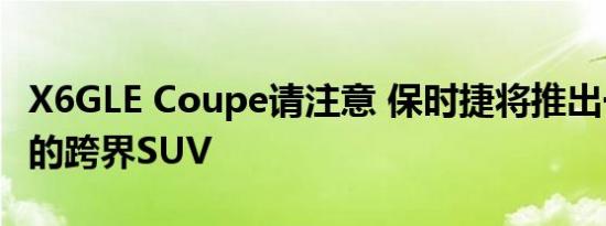 X6GLE Coupe请注意 保时捷将推出一款全新的跨界SUV