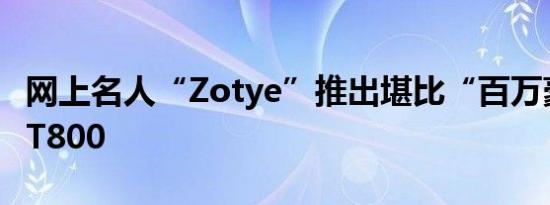 网上名人“Zotye”推出堪比“百万豪车”的T800