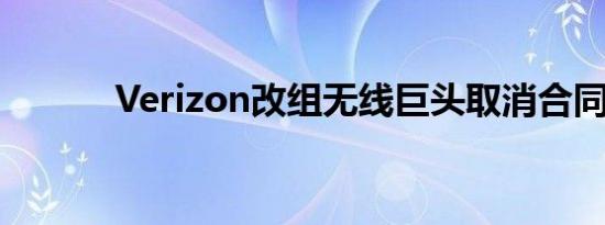 Verizon改组无线巨头取消合同