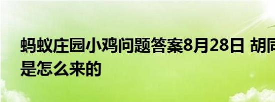 蚂蚁庄园小鸡问题答案8月28日 胡同这个词是怎么来的