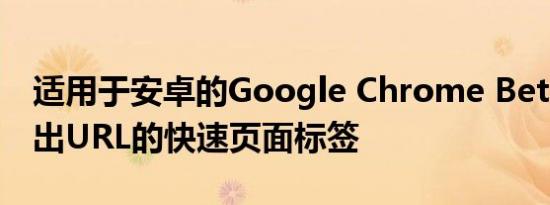 适用于安卓的Google Chrome Beta v85推出URL的快速页面标签