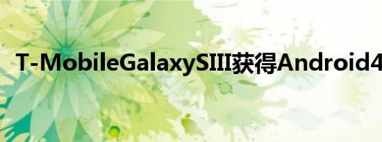 T-MobileGalaxySIII获得Android41更新